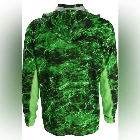 Mossy Oak Elements Performance Fishing Sun Hoodie (Morey Green) Mens S - Picture 2 of 7